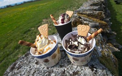 Cream o' Galloway ice cream sundaes