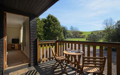 Lodge and patio area